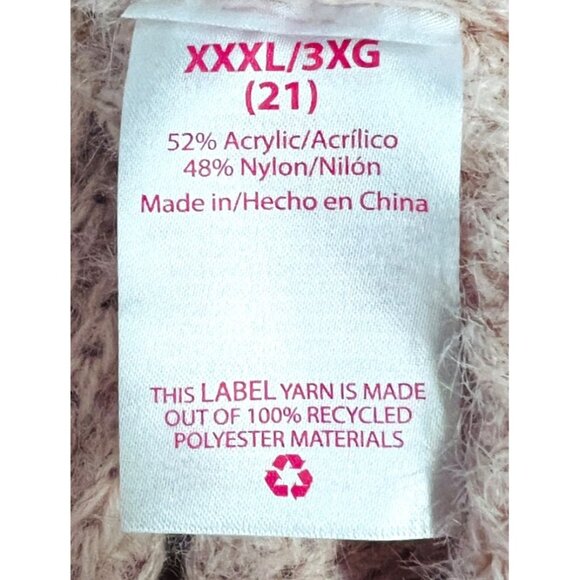 No Boundaries Pearl Embellished Blush Pink Knit Cardigan Sweater 3XL/3XG (21) - Picture 4 of 4